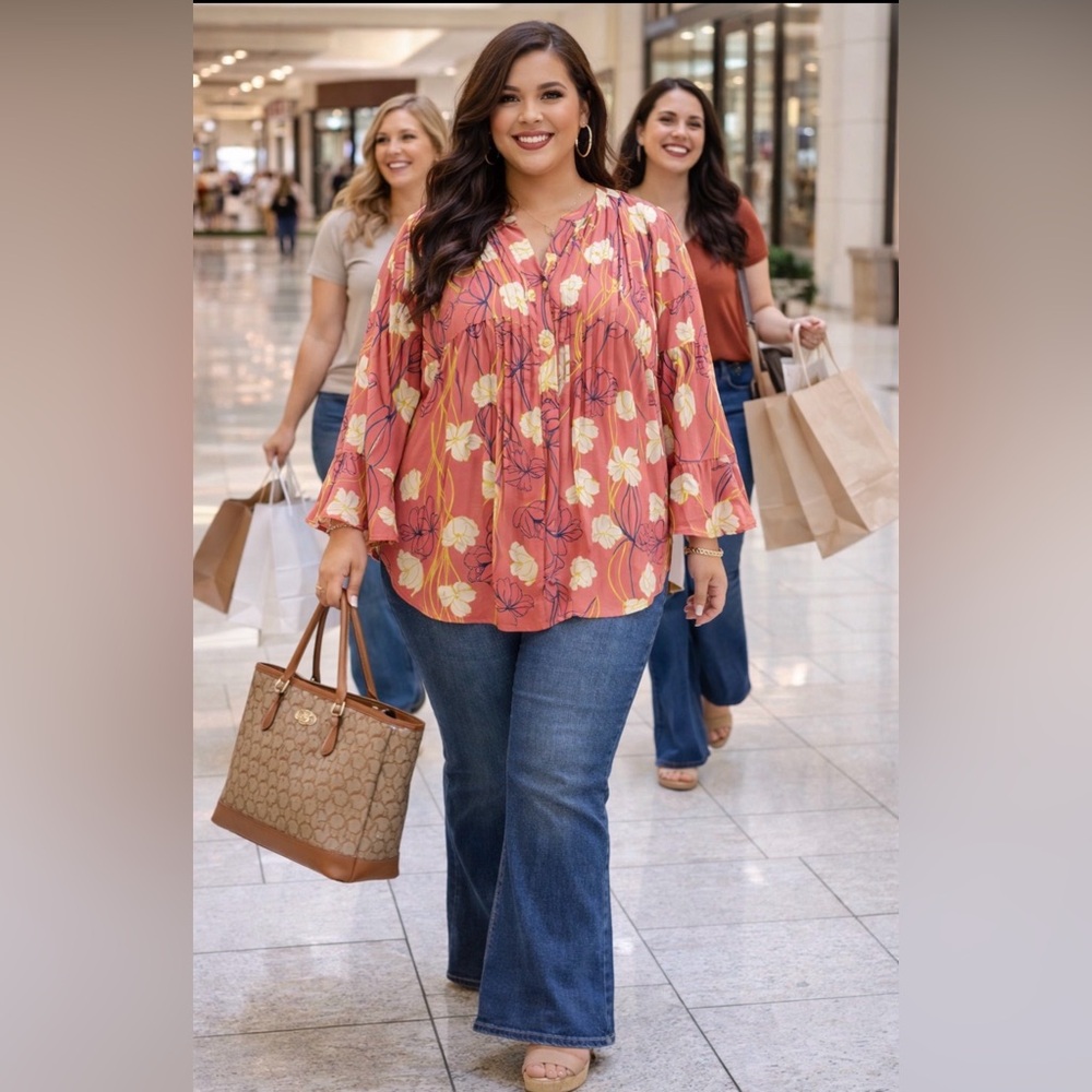 Style & Co floral  Pink Women's Top size 0X and 3X 🌹🌸🌺 BG 12